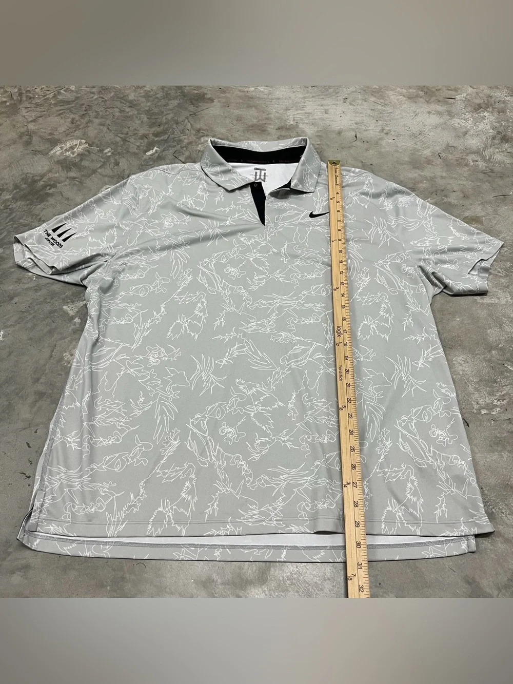 Nike Tiger Woods Polo Mens XL Grey Dri-FIT ADV Golf DX6092-077 The Woods Jupiter